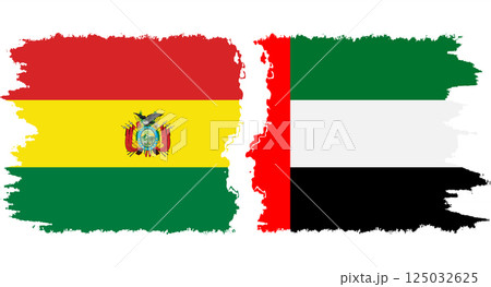 United Arab Emirates and Bolivia grunge flags connection vector 125032625
