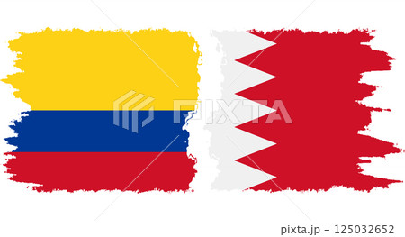 Bahrain and Colombia grunge flags connection vector 125032652