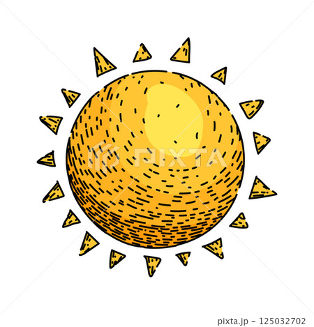 sunlight sun sketch hand drawn vector 125032702