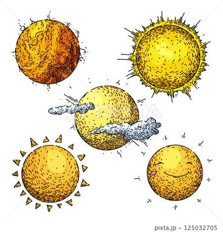 sun set sketch hand drawn vector sun set sketch hand drawn vector 125032705