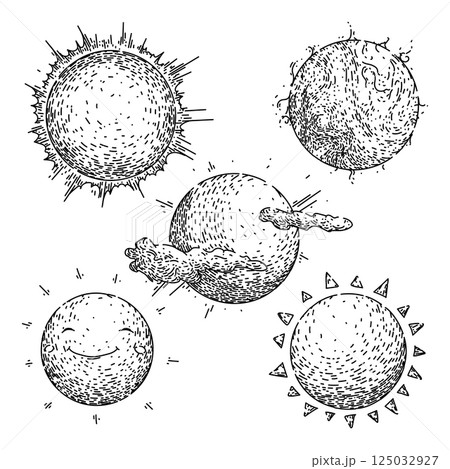 sun set sketch hand drawn vector sun set sketch hand drawn vector 125032927