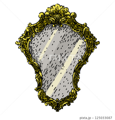 ornate vintage mirror sketch hand drawn vector 125033087