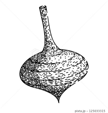 spin spinning top sketch hand drawn vector 125033315