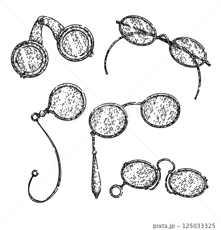 spectacles set sketch hand drawn vector spectacles set sketch hand drawn vector 125033325