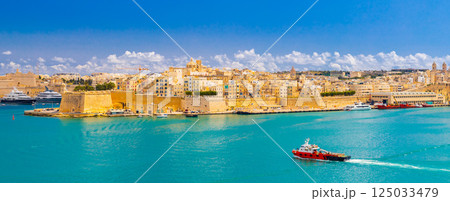 Panoramic view the Fort St. Angelo viewed from Valletta, Malta Panoramic view the Fort St. Angelo viewed from Valletta, Malta 125033479
