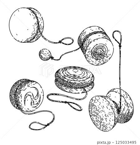 yo yo set sketch hand drawn vector yo yo set sketch hand drawn vector 125033495