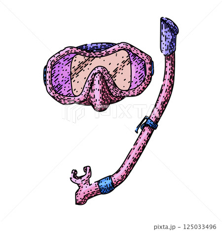 coral snorkel sketch hand drawn vector coral snorkel sketch hand drawn vector 125033496