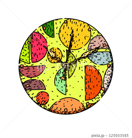 hour clock sketch hand drawn vector hour clock sketch hand drawn vector 125033585