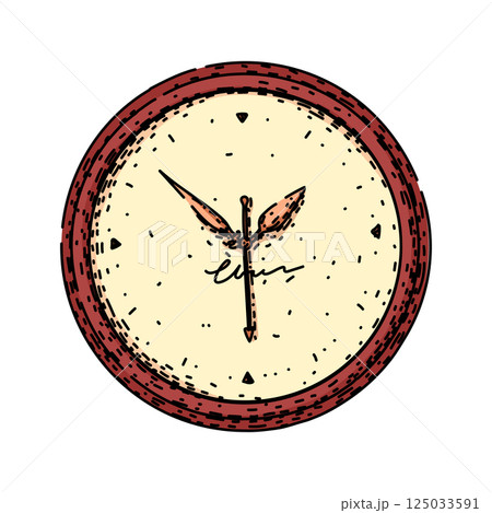 minute clock sketch hand drawn vector 125033591