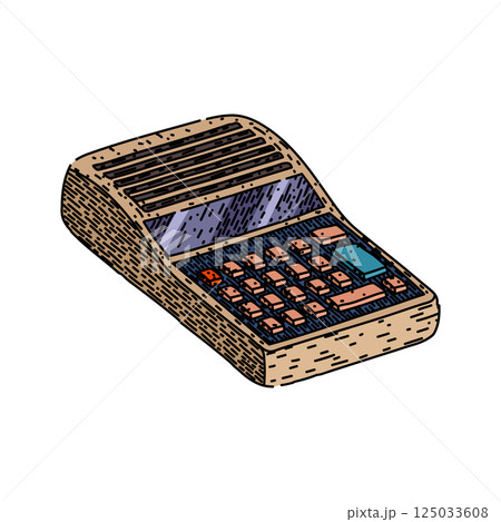 subtraction calculator sketch hand drawn vector 125033608