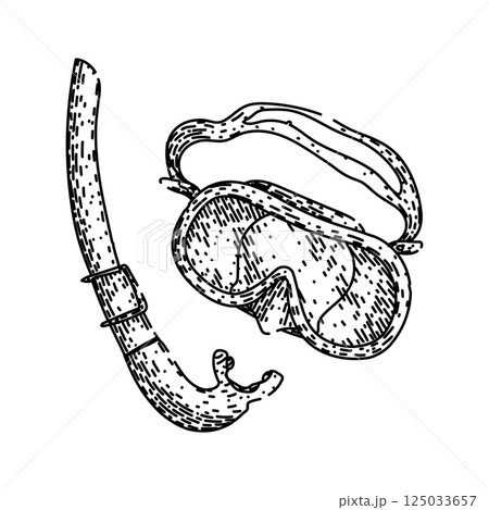 ocean snorkel sketch hand drawn vector 125033657