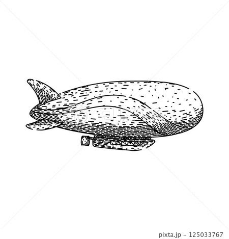 aerostat airship sketch hand drawn vector 125033767