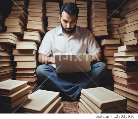 本を読む男性 本を読む男性 125033910