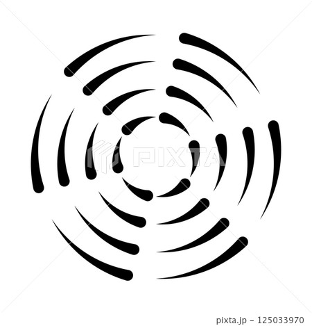 Halftone speed lines circle. Geometric art in circle form. Round swirl movement symbol. Halftone circular frame. Vector design element Halftone speed lines circle. Geometric art in circle form. Round swirl movement symbol. Halftone circular frame. Vector design element 125033970