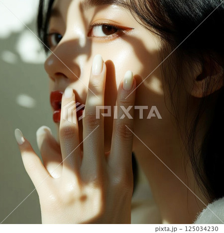 ネイルしている女性 125034230