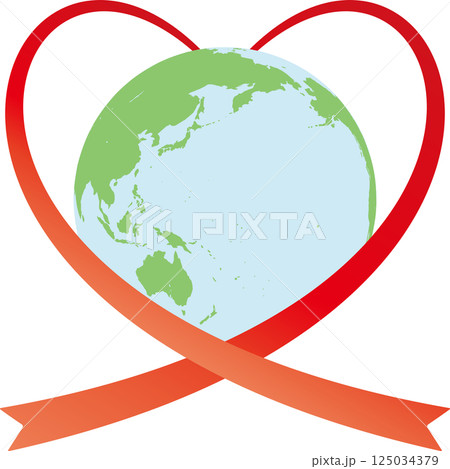 リボンとハートで包んだ地球 〜感謝と愛のギフト〜 125034379