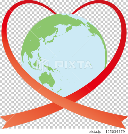 リボンとハートで包んだ地球 〜感謝と愛のギフト〜 125034379