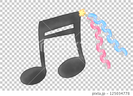 帶有紙質裝飾的音符 125034778