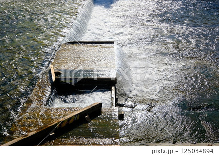 三条大橋付近の鮎魚道と水流 125034894