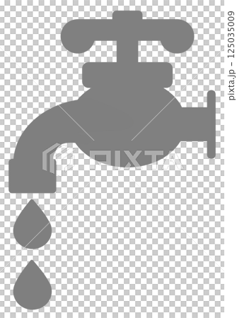 Illustration of water leaking due to a residential water faucet problem 125035009