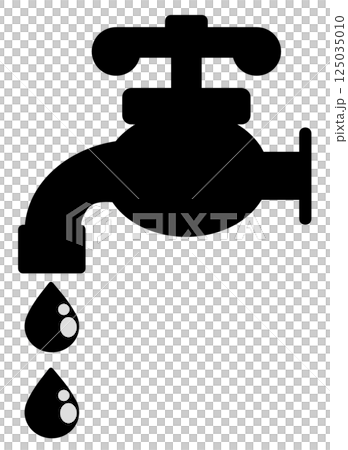 Illustration of water leaking due to a residential water faucet problem 125035010