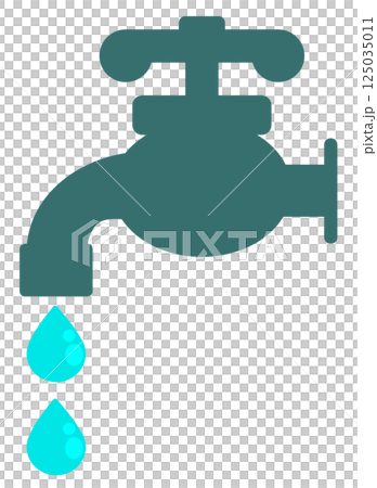 Illustration of water leaking due to a residential water faucet problem 125035011