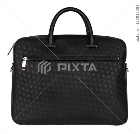 Black Leather Business Briefcase with Handles 125035385