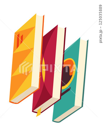 Vector books icon. Learning or education concept. Hand drawn educational symbol for book lovers. Reading, learn and receive education through books. Read more books 125035889