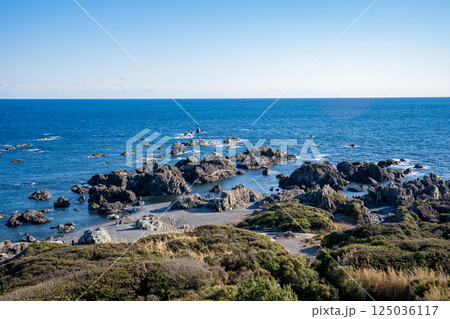 室戸岬展望台から見る灌頂ヶ浜の風景 125036117