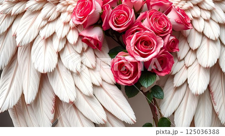 薔薇と白い翼 125036388