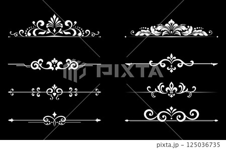 Vintage set. Floral elements for design monograms, invitations, frames, menus and labels. Graphic design of the website, cafes, boutiques, hotels, wedding invitations. 125036735