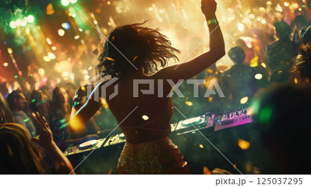 Vibrant DJ Party with Music, Dance, and Celebration 125037295