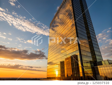 beautiful architecture building of sunset and sky 125037310