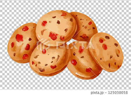 Cute cookie watercolor illustration AI generation Cute cookie watercolor illustration AI generation 125038058