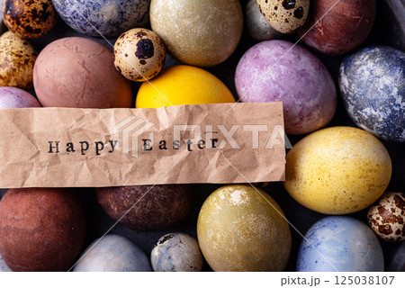 Easter eggs paint with natural dye Easter eggs paint with natural dye 125038107