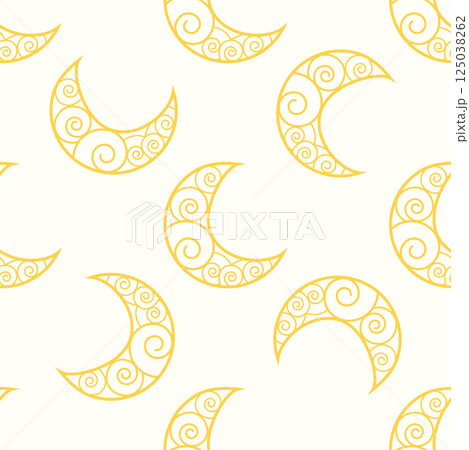 Silhouettes Magic symbols seamless pattern, with magical elements such as snake, eye, tarot cards, hand, skull. Witchcraft theme symbols and elements 125038262
