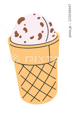 Vanilla ice-cream wafer hand drawn 125038447