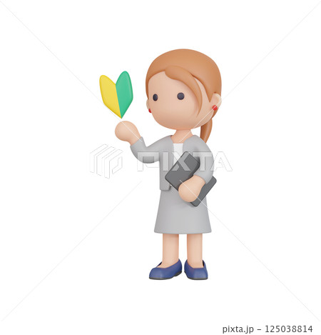 3DCG|初心者に優しく説明するスーツ姿の女性 3DCG|初心者に優しく説明するスーツ姿の女性 125038814