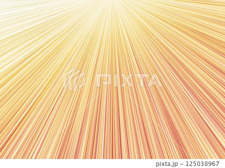黄色オレンジの放射状の線　光の筋（背景素材）　明るい 125038967