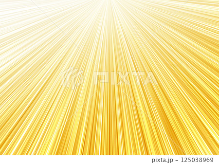黄色い放射状の線　光の筋（背景素材）　明るい 125038969