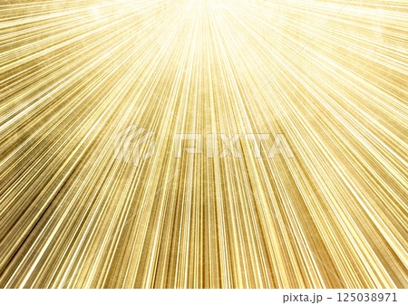 黄色い放射状の線　光の筋（背景素材） 125038971