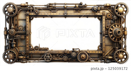 Steampunk Chamber with Intricate Window Designs 125039172