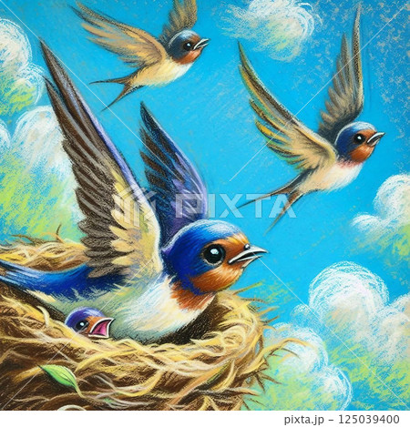 ツバメの巣立ちの季節 125039400