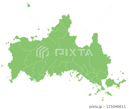 分割できる山口県地図 分割できる山口県地図 125040611