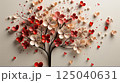 Artistic Paper Crafted Floral tree of flower on Neutral Backdrop wallpaper. 125040631