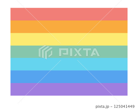 レインボーカラー  横ストライプ  背景素材 125041449