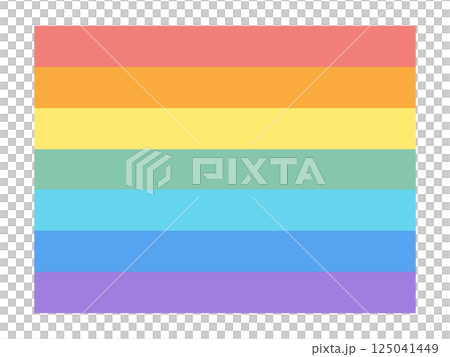 レインボーカラー  横ストライプ  背景素材 125041449