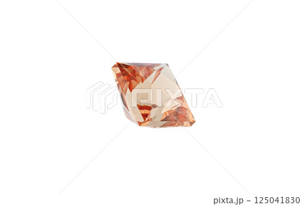 Garnet with rutile inclusions faceted old mine cut stone mineral macro photography on white isolated background Garnet with rutile inclusions faceted old mine cut stone mineral macro photography on white isolated background 125041830