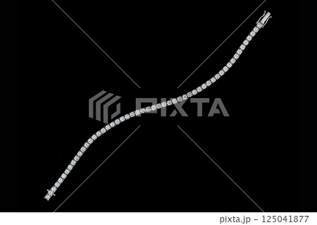 bracelet silver, gold with stone diamonds on black background 125041877