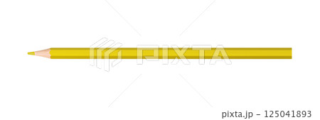 yellow colored pencil isolated on white background yellow colored pencil isolated on white background 125041893